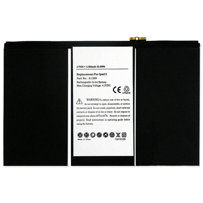 Kompatibelt surfplattabatteri till APPLE iPad 3 A1430 4G/Cellular Kompatibelt surfplattabatteri APPLE till iPad 3 A1430 4G/Cellular